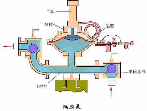 單向氣動隔膜泵的工作原理 單向氣動隔膜泵的工作原理