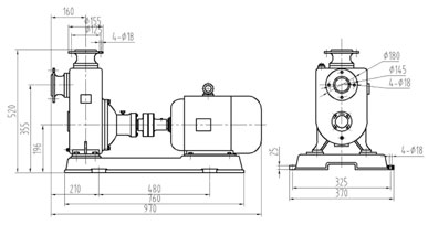 自吸離心泵安裝尺寸圖 自吸離心泵安裝尺寸圖