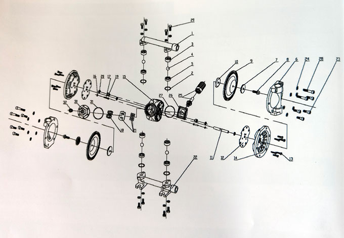 單向氣動隔膜泵拆解圖 單向氣動隔膜泵拆解圖
