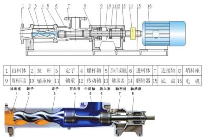 單螺桿泵結(jié)構(gòu)圖 單螺桿泵結(jié)構(gòu)圖